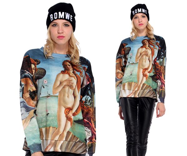 Romwe's 'The Birth of Venus' Print Sweatshirt