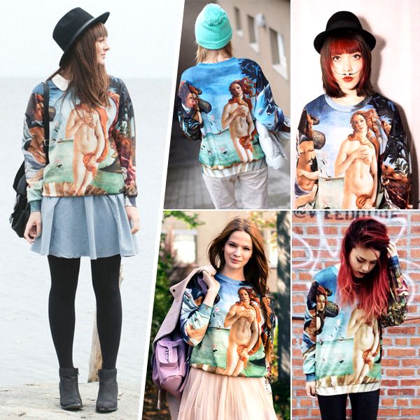 Romwe's 'The Birth of Venus' Print Sweatshirt