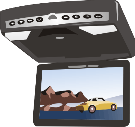 Flip Down Car Monitor Vector