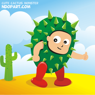 cute monster cactus