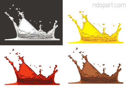 splash water vector in 4 colors