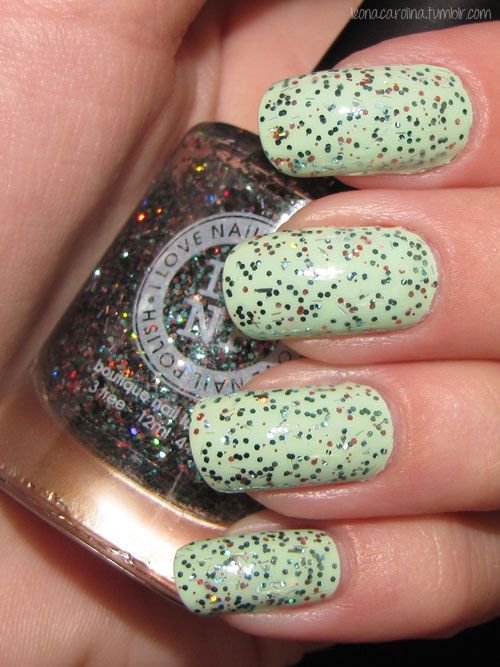 i love np nail polish little mermaid china glaze refreshmint notd nail of the day swatch