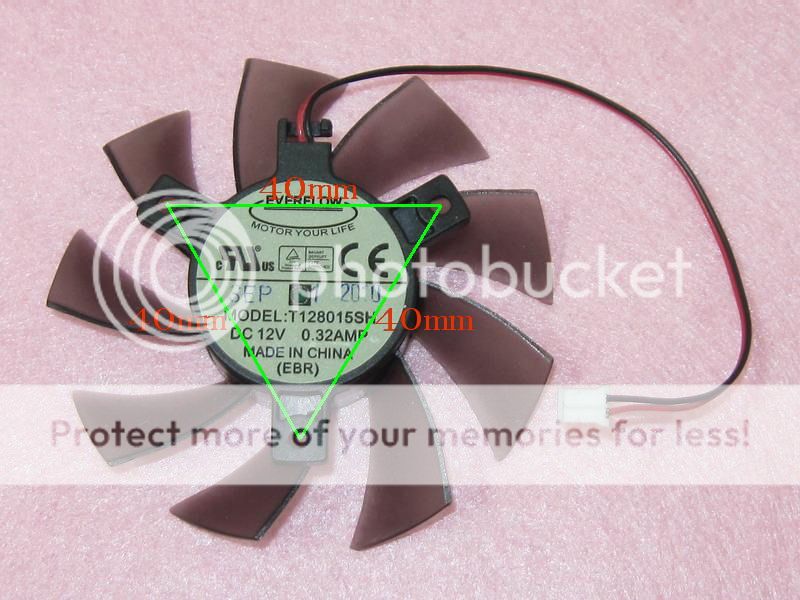 75mm ATI Radeon 5770 Video Card Cooler Fan Replacement 40mm 2pin T128015SH 0 32A