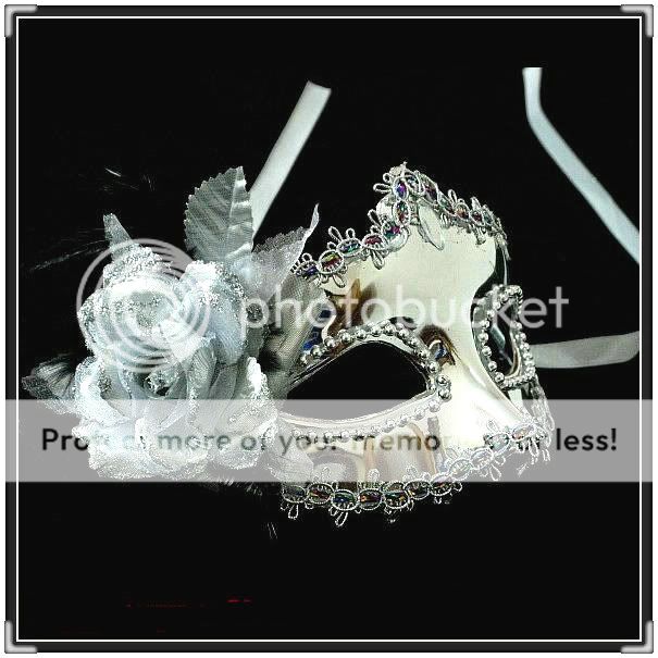 PARTY Masquerade PROM Silver flower PRINCESS mask★~~  